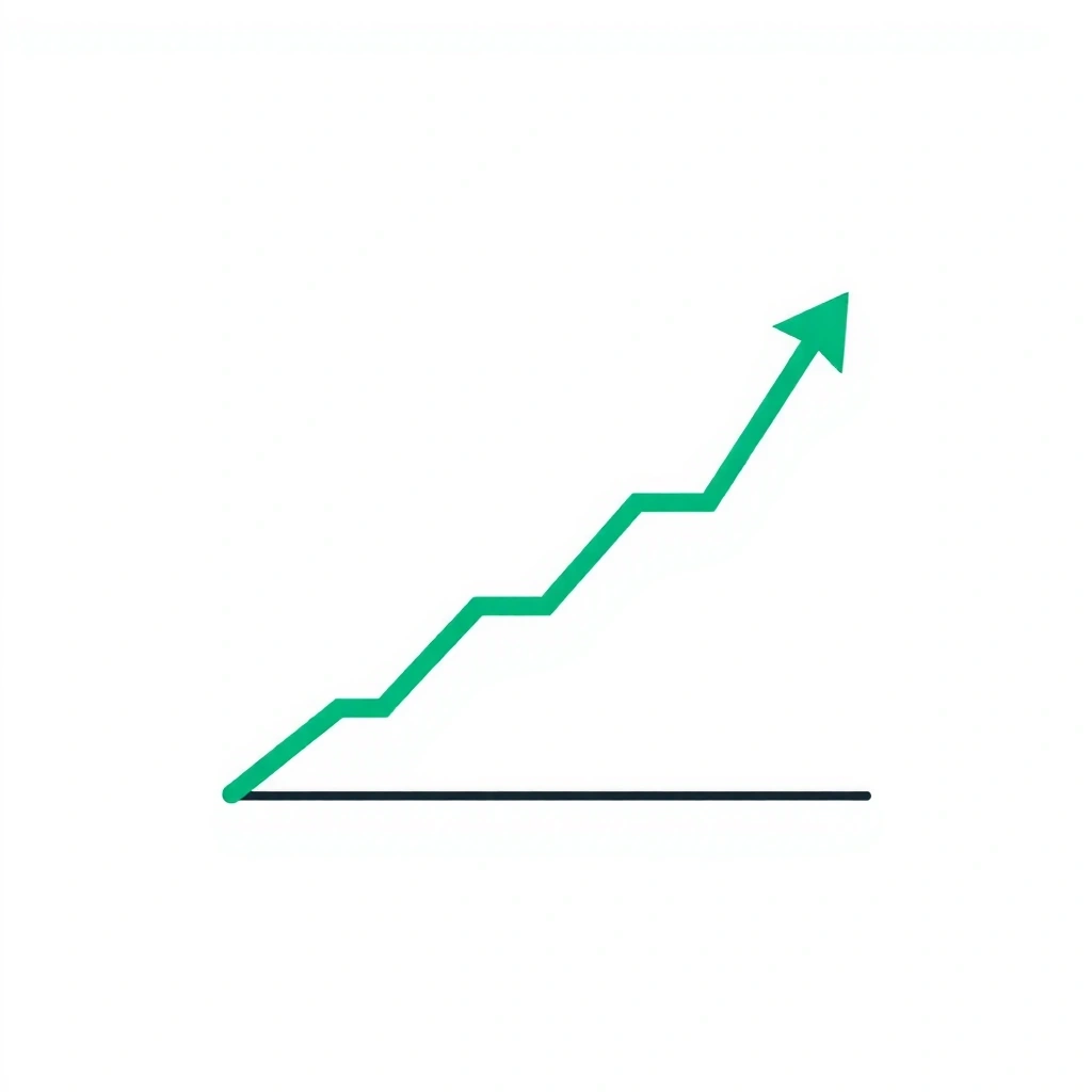 Diagramă stilizată de creștere, reprezentând analiza performanței site-ului.