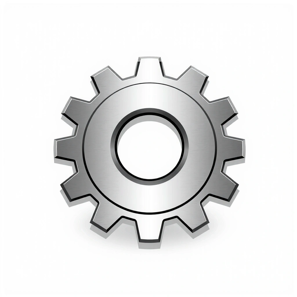 Iconiță stilizată a unui angrenaj sau roată dințată, simbolizând funcționalitatea și personalizarea.